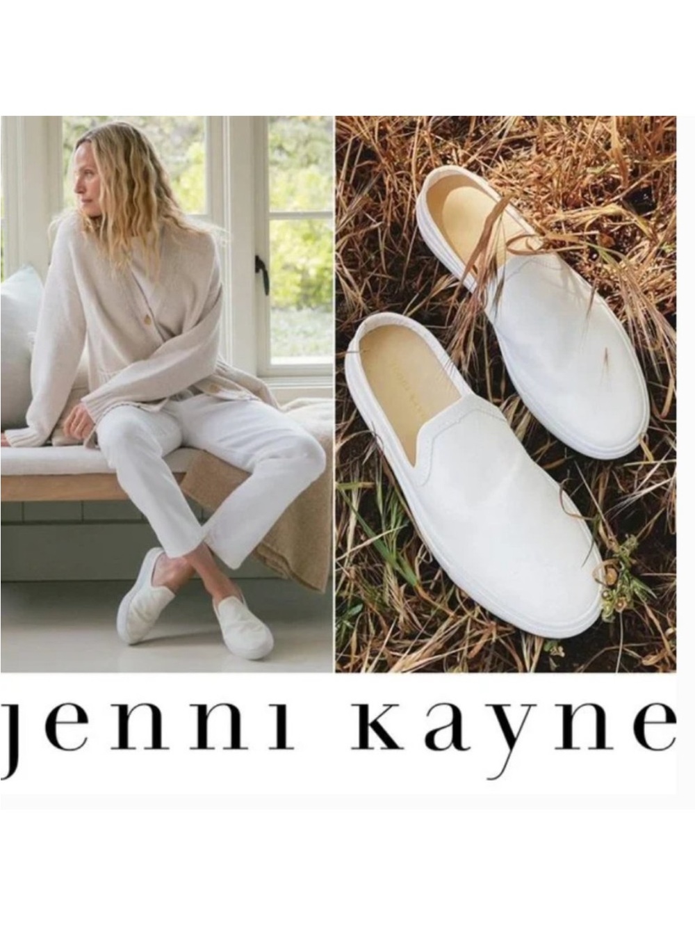 Jenni Kayne White Slip-On Sneakers Size 37